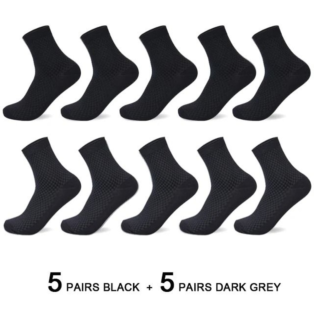Mens Bamboo Fiber Compression Dress Socks 10 Pair Set 1