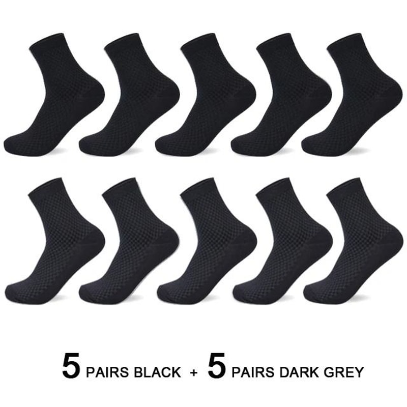 Mens Bamboo Fiber Compression Dress Socks 10 Pair Set 1