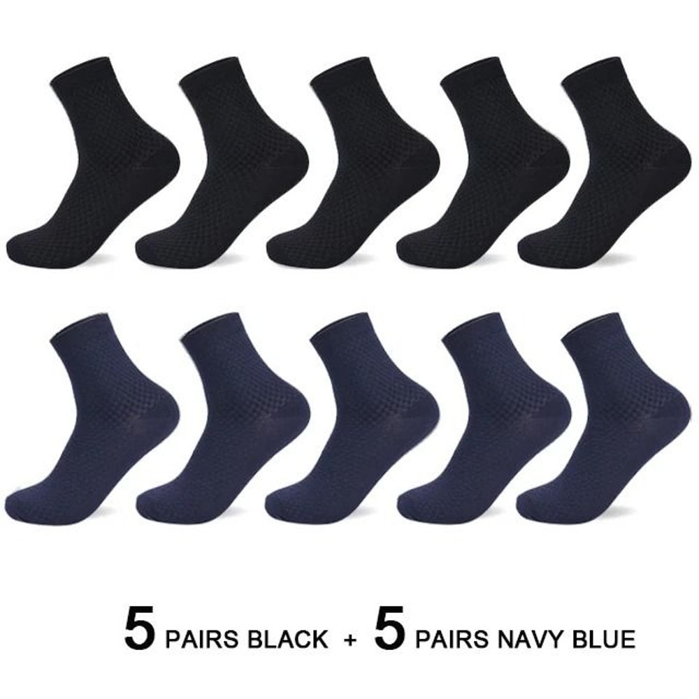 Mens Bamboo Fiber Compression Dress Socks 10 Pair Set 2