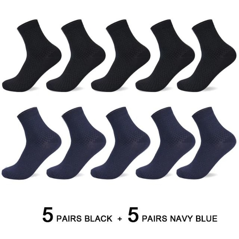 Mens Bamboo Fiber Compression Dress Socks 10 Pair Set 2