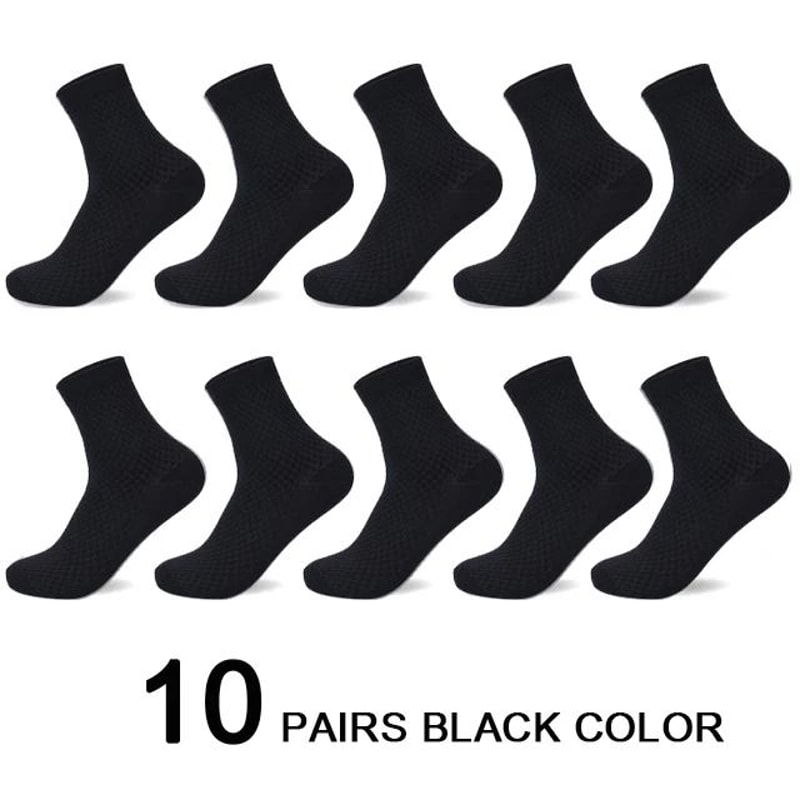 Mens Bamboo Fiber Compression Dress Socks 10 Pair Set 4
