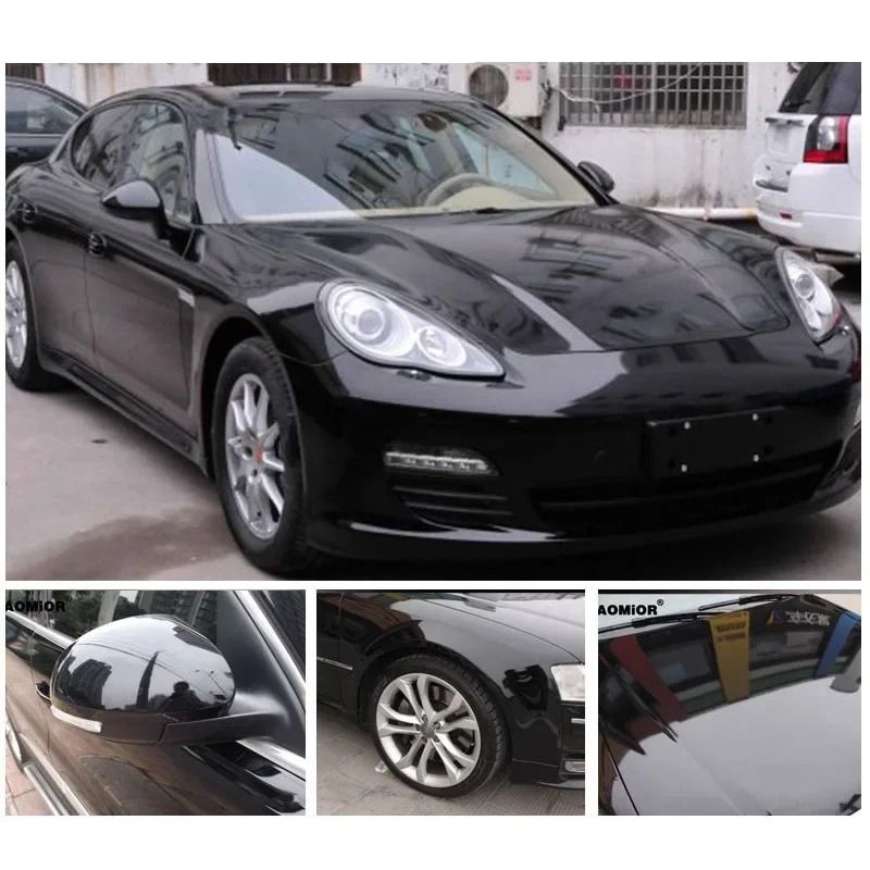 Gloss Black Car Vinyl Wrap Film Self Adhesive Auto Body Sticker 150x50cm 7