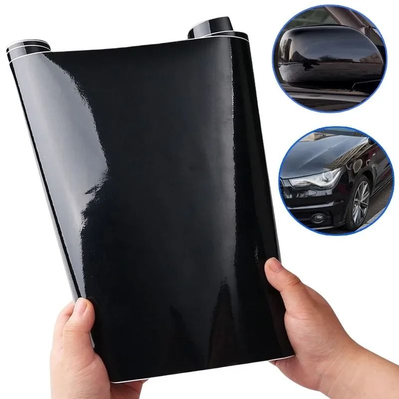 Gloss Black Car Vinyl Wrap Film Self Adhesive Auto Body Sticker 150x50cm 8