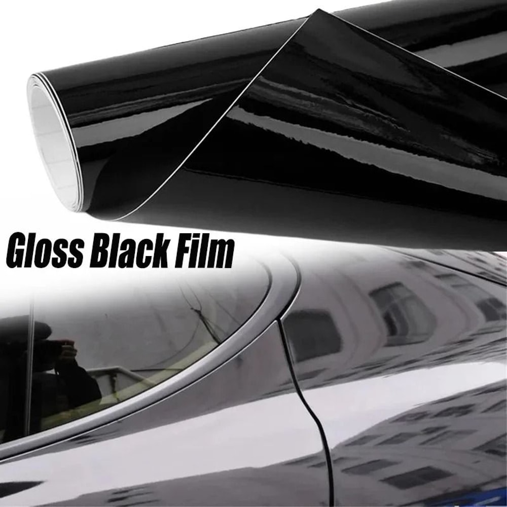 Gloss Black Car Vinyl Wrap Film Self Adhesive Auto Body Sticker 150x50cm 9