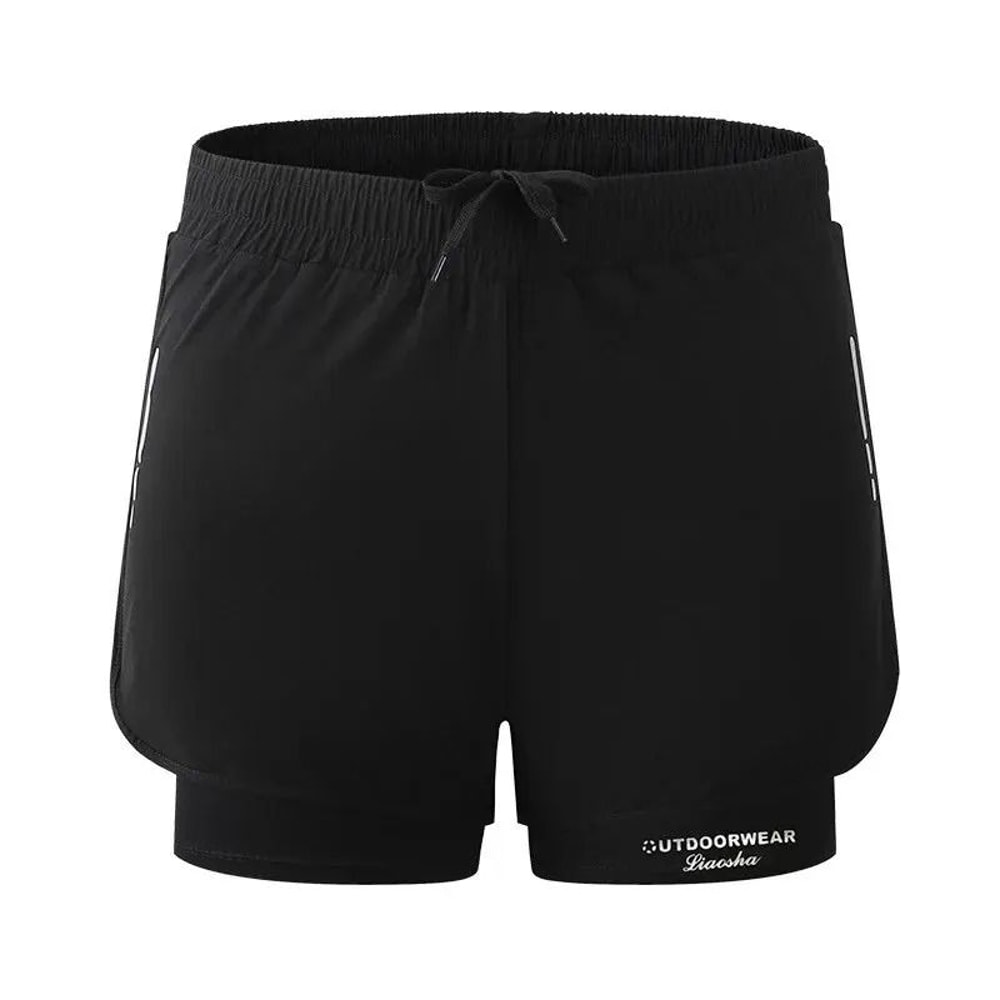 Mens Quick Dry Swim Trunks Two Layer Athletic Beach Shorts 0