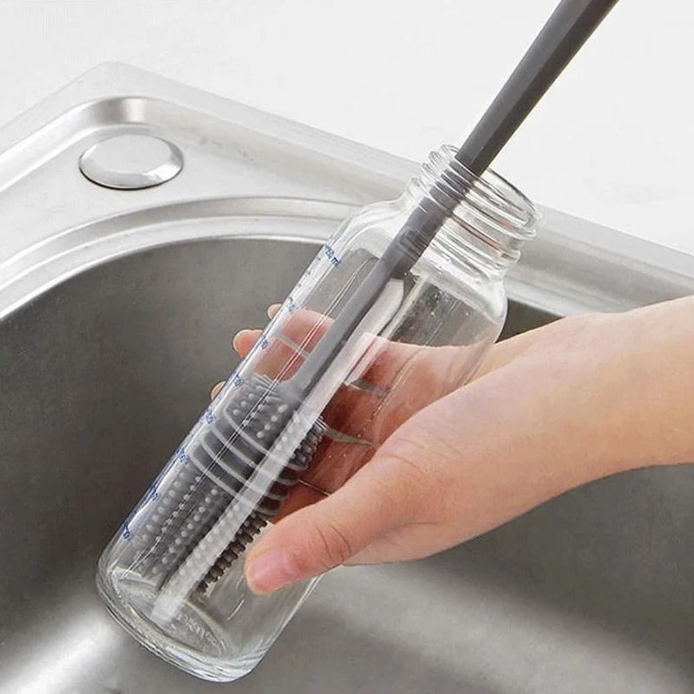 Silicone Bottle Brush Long Handle Milk Bottle And Glass Cleaning Tool 4