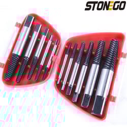 stonego screw extractor set double sided drill bits for broken screws