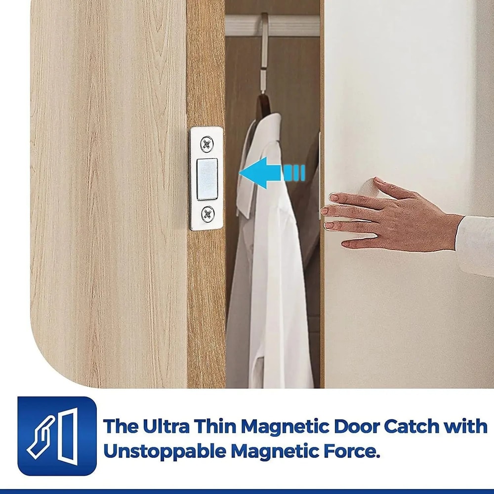 Ultra Thin Magnetic Cabinet Catch Adhesive Door Latch Set 4