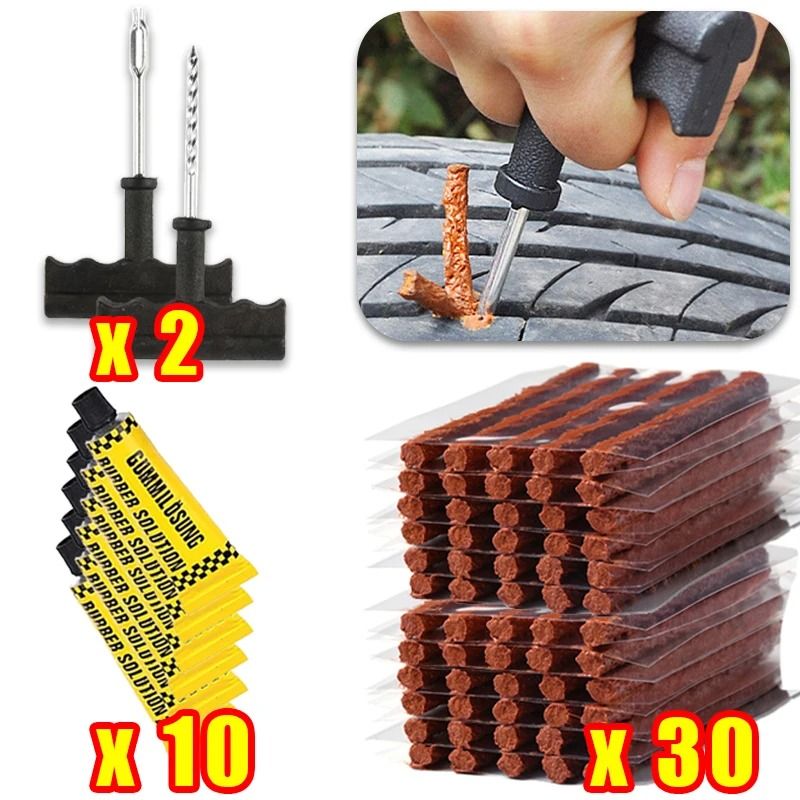 Car Tire Repair Tool Kit Tubeless Tyre Puncture Plug Set For Cars And Motorcycles 13
