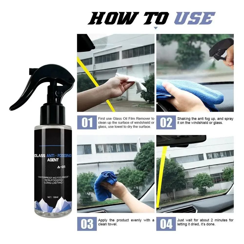 Car Anti Fog Spray Glass Defogger For Windows Mirrors And Windshields 7