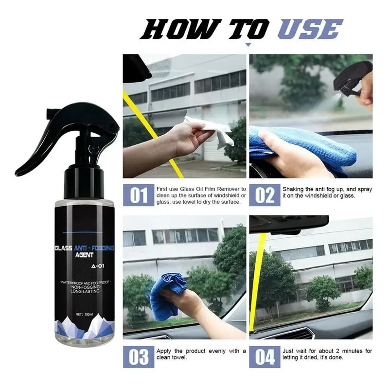 Car Anti Fog Spray Glass Defogger For Windows Mirrors And Windshields 7