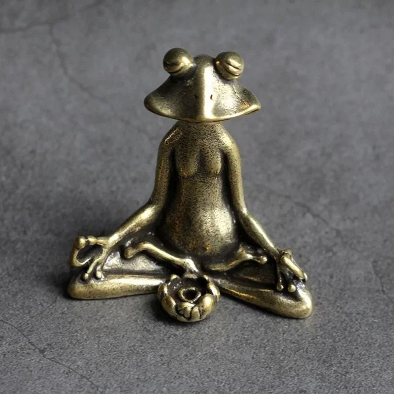 Pure Copper Frog Incense Holder Retro Zen Tea Table Ornament 2
