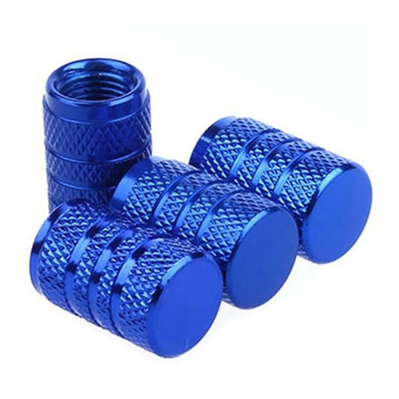 Aluminum Tire Valve Caps Knurled Car Wheel Air Stem Covers Set Of 4 6