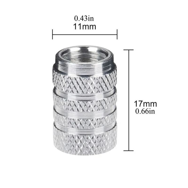Aluminum Tire Valve Caps Knurled Car Wheel Air Stem Covers Set Of 4 7