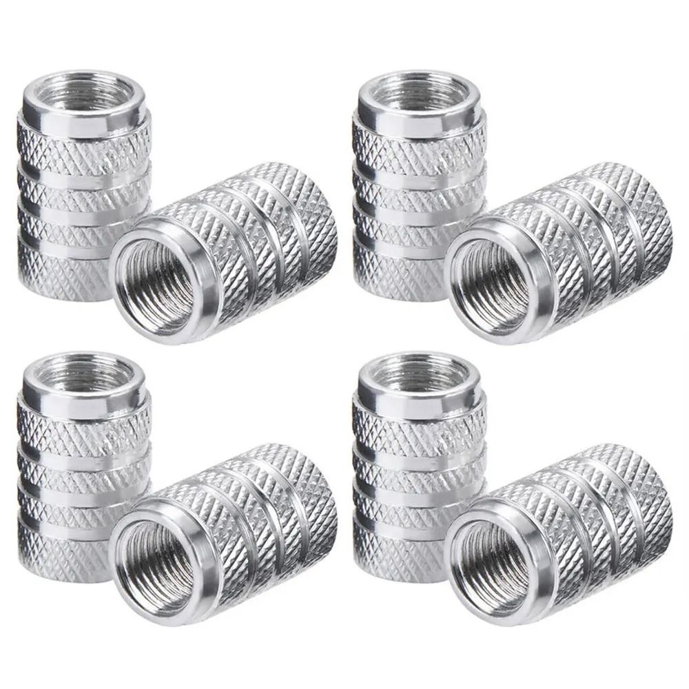 Aluminum Tire Valve Caps Knurled Car Wheel Air Stem Covers Set Of 4 9