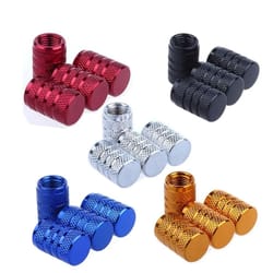 aluminum tire valve caps knurled car wheel air stem covers set of 4