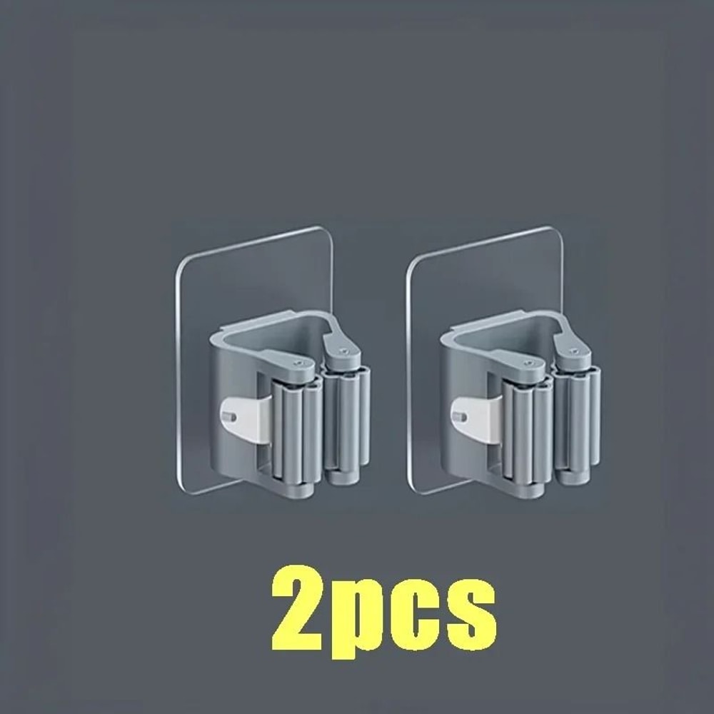 Self Adhesive Mop Holder Wall Mounted Broom Organizer Hook 2