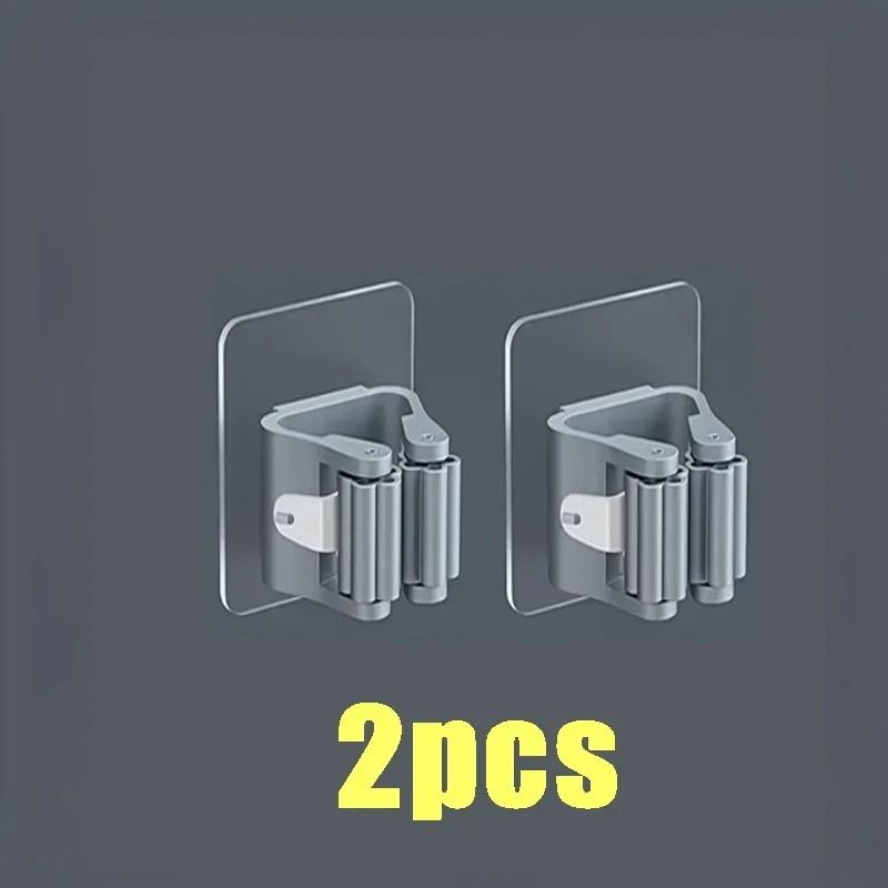 Self Adhesive Mop Holder Wall Mounted Broom Organizer Hook 2