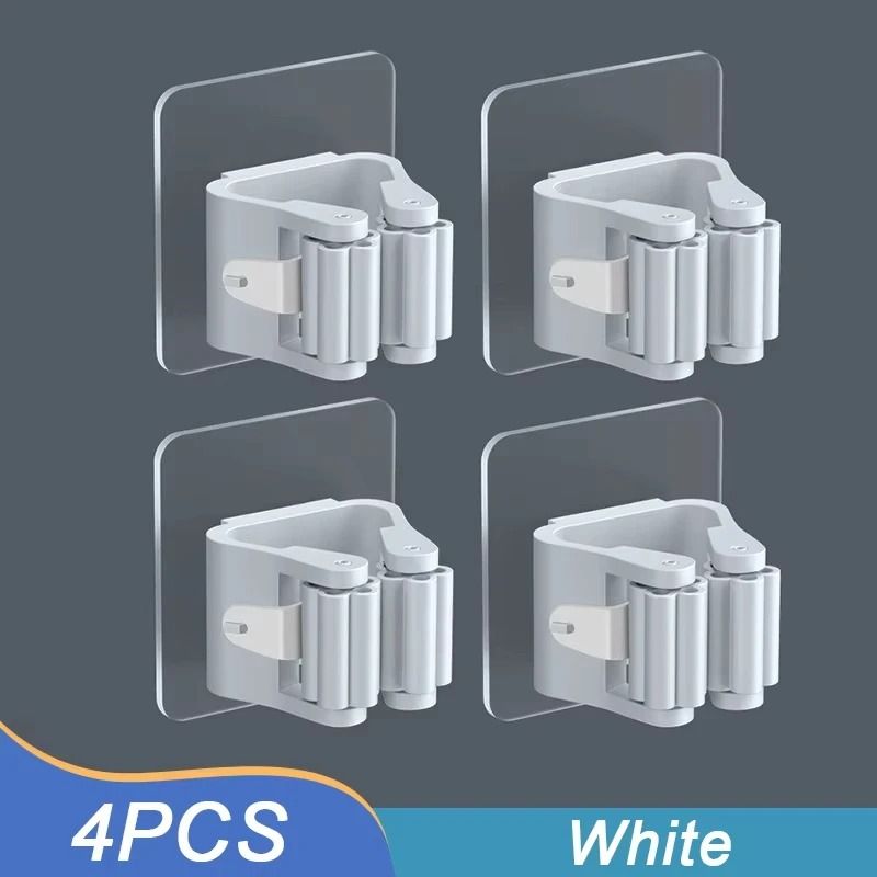 Self Adhesive Mop Holder Wall Mounted Broom Organizer Hook 15