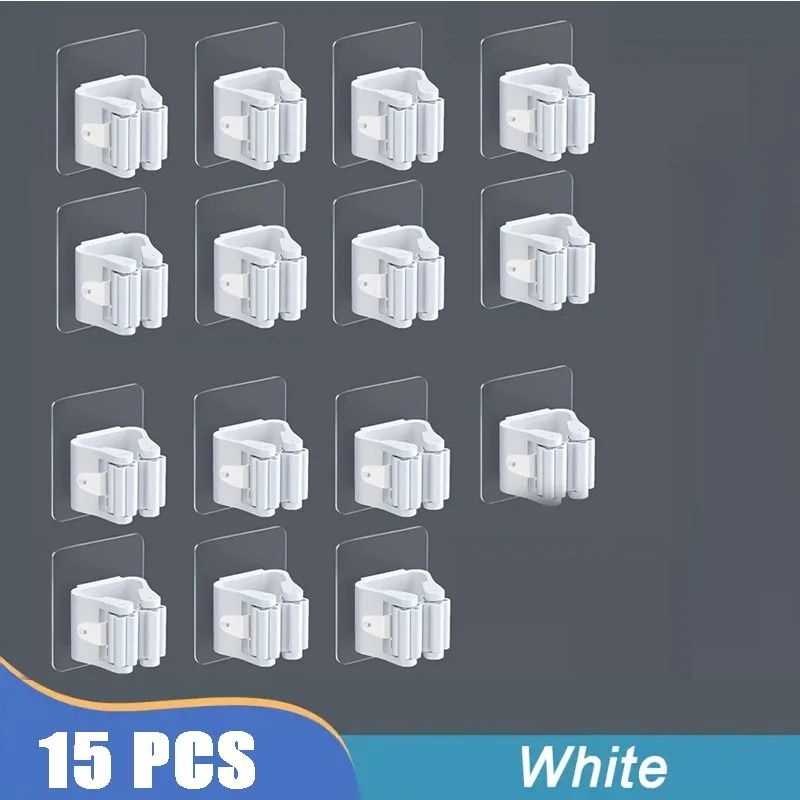 Self Adhesive Mop Holder Wall Mounted Broom Organizer Hook 11