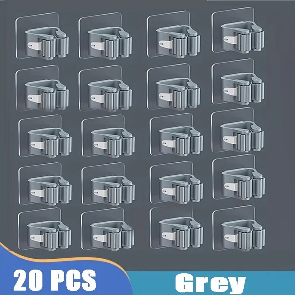 Self Adhesive Mop Holder Wall Mounted Broom Organizer Hook 13