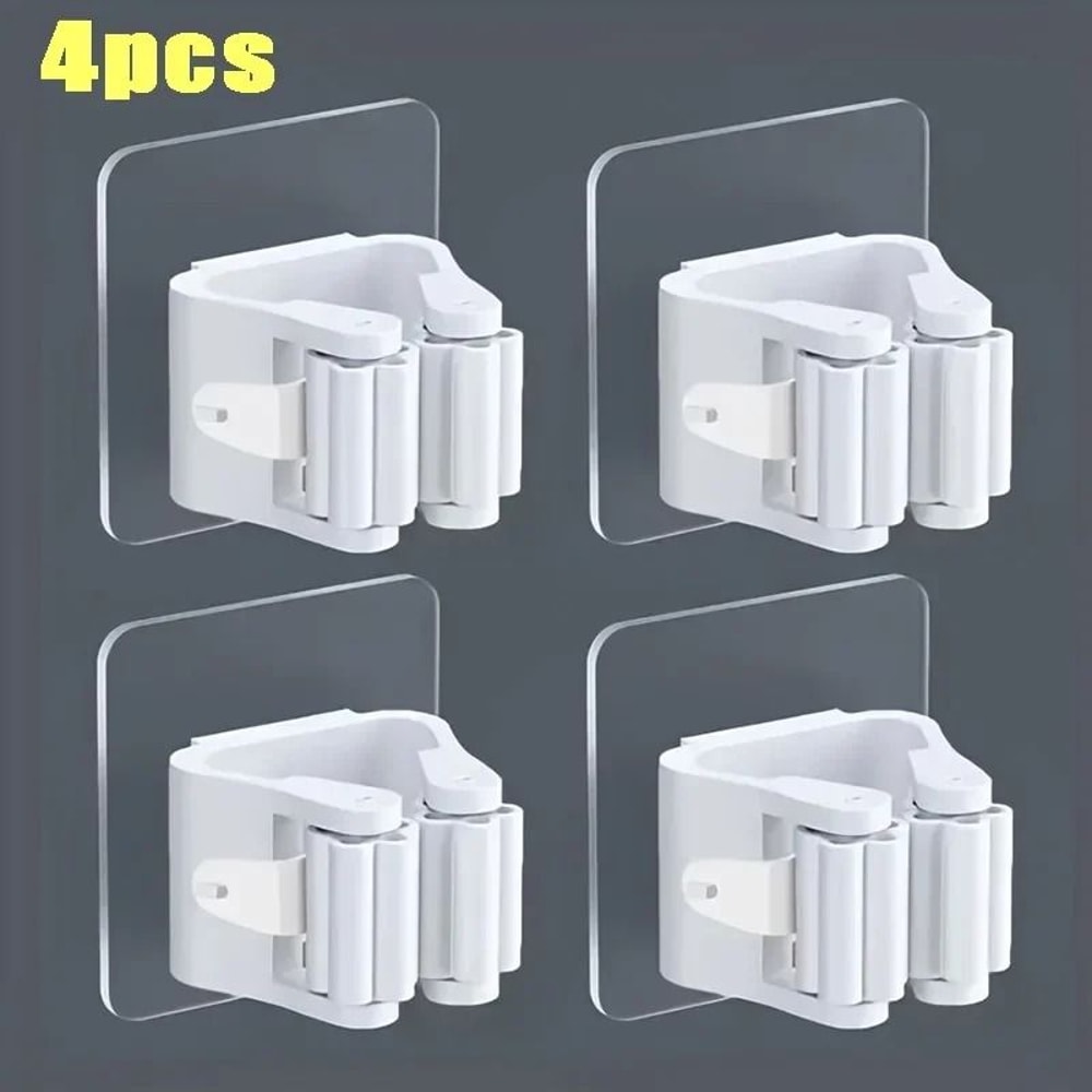 Self Adhesive Mop Holder Wall Mounted Broom Organizer Hook 3