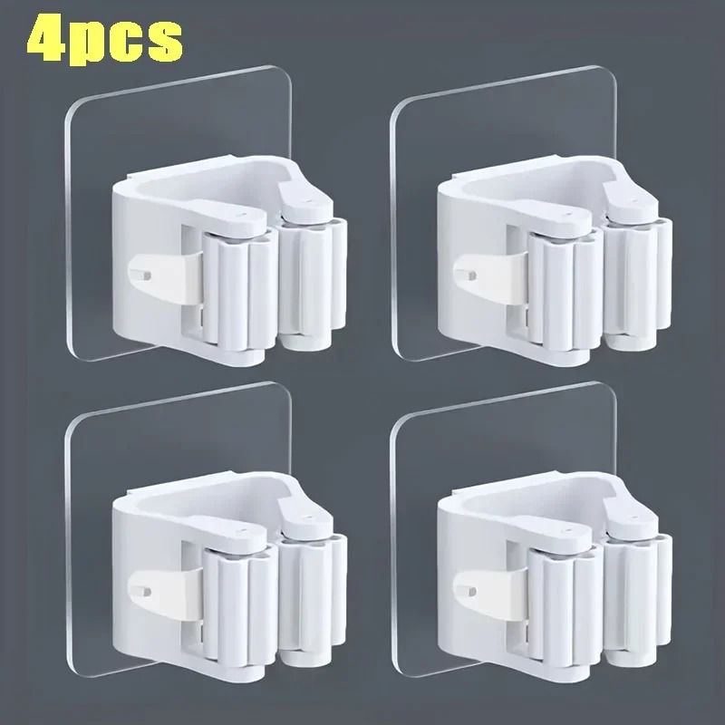 Self Adhesive Mop Holder Wall Mounted Broom Organizer Hook 3