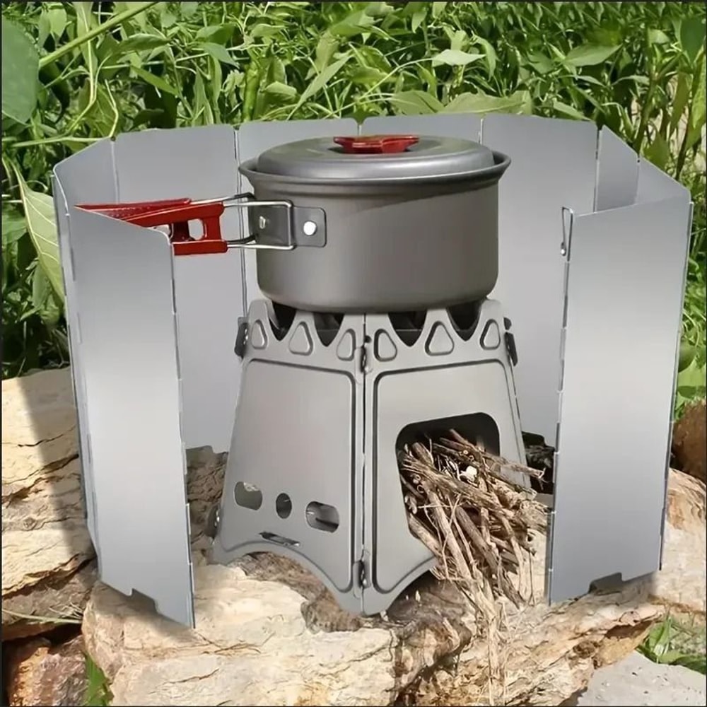 Ultralight Foldable Camping Stove Windscreen Aluminum Alloy Wind Shield 4