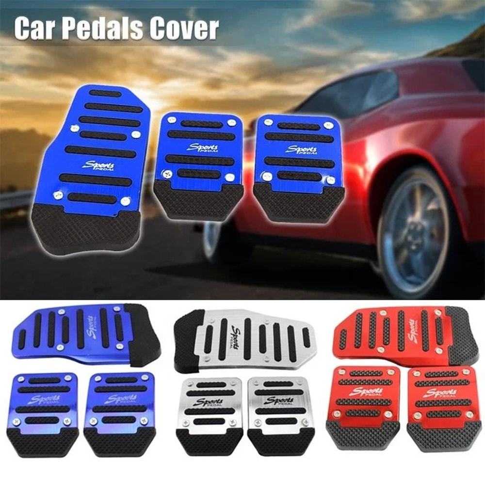 Universal Aluminum Manual Transmission Pedal Covers Non Slip Car Pedal Set 6