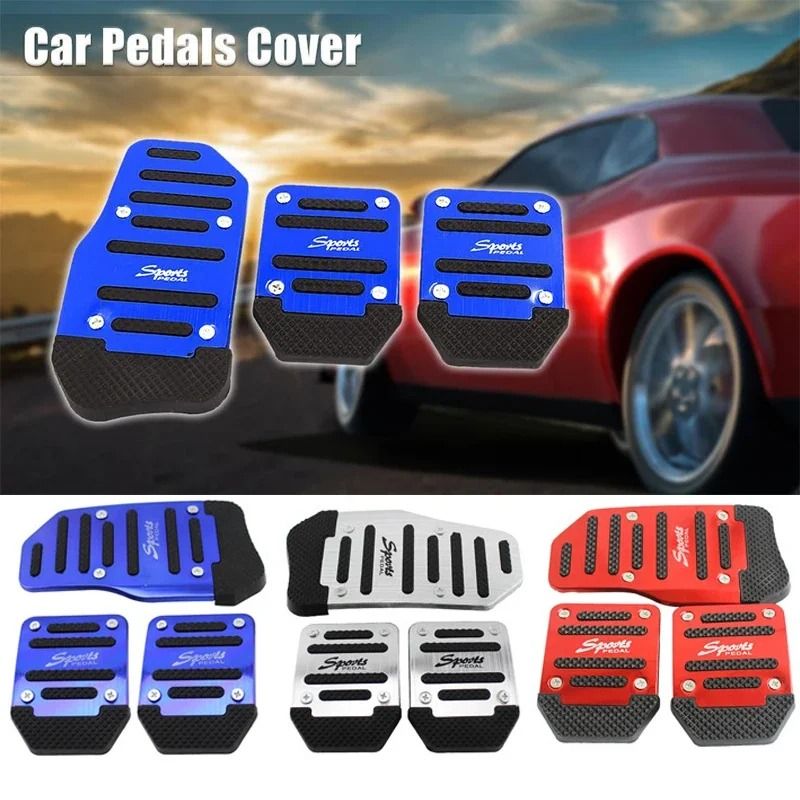 Universal Aluminum Manual Transmission Pedal Covers Non Slip Car Pedal Set 6