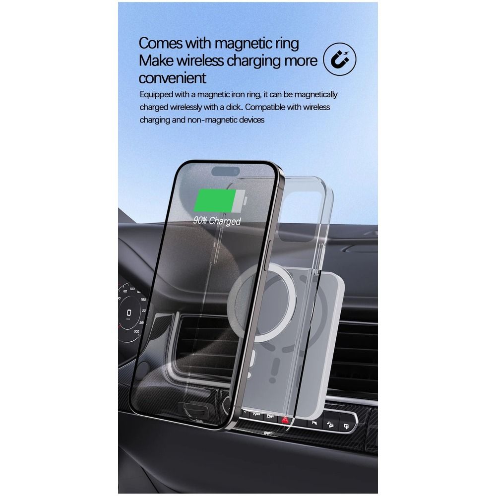 Magnetic Car Wireless Charger 15W MagSafe Phone Holder Fast Charging Mount 1