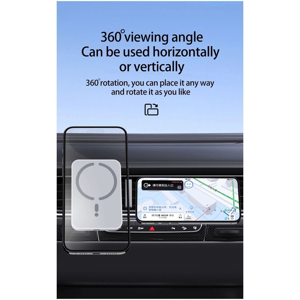 Magnetic Car Wireless Charger 15W MagSafe Phone Holder Fast Charging Mount 2