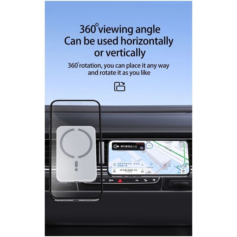 Magnetic Car Wireless Charger 15W MagSafe Phone Holder Fast Charging Mount 2
