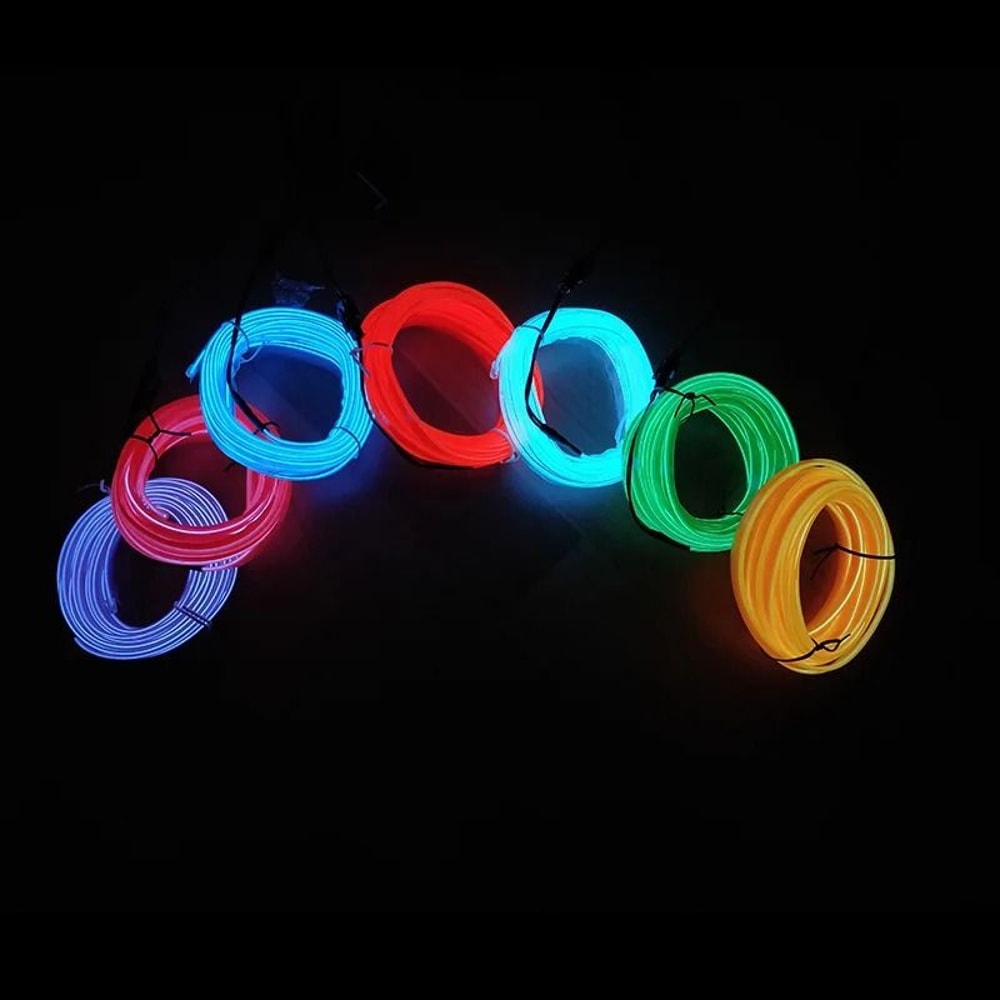 Car Interior LED Light EL Wire Neon Strip USB Ambient Decorative Lighting 6