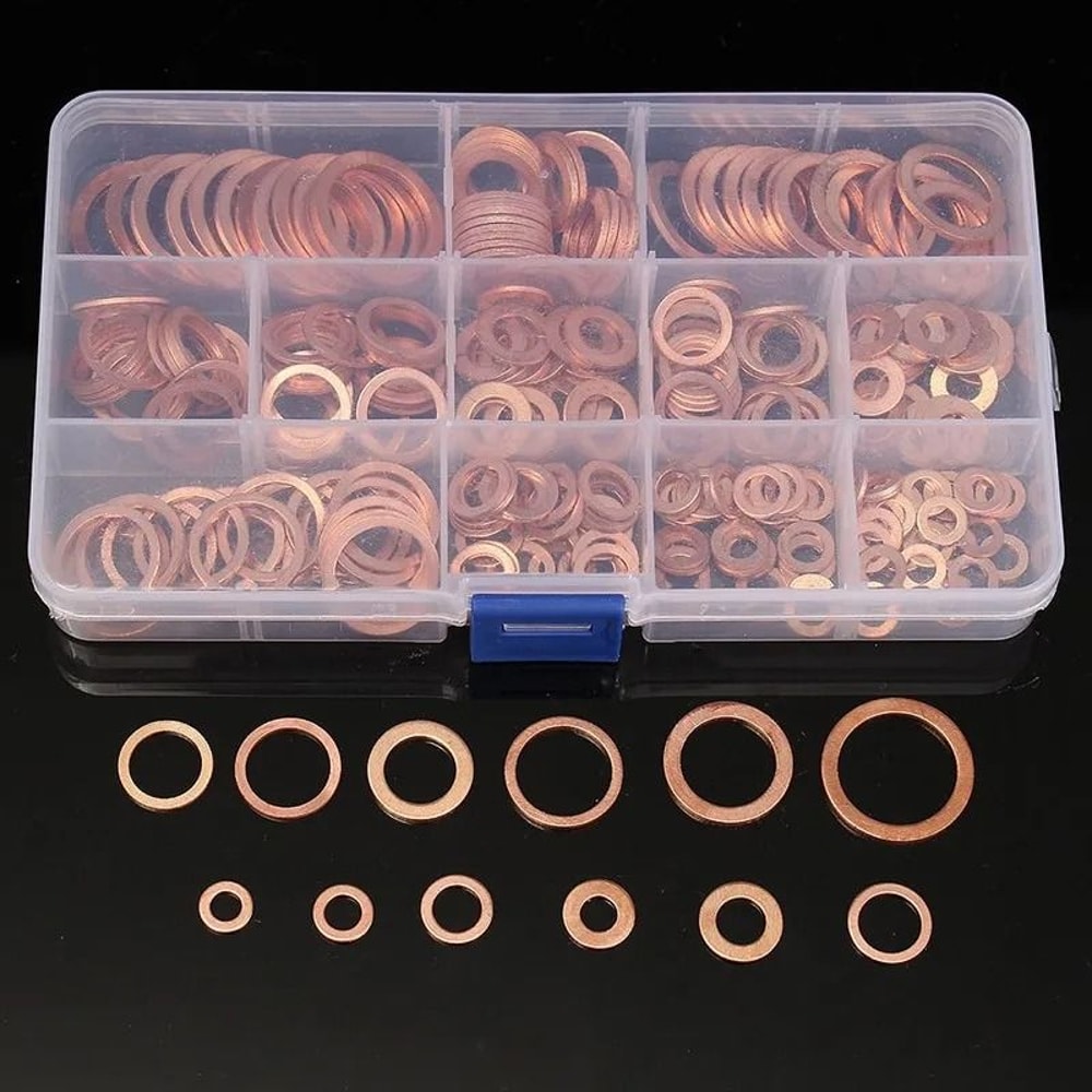 Copper Sealing Washer Set Oil Drain Plug Gasket Copper Crush Washers 1