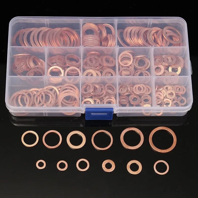 Copper Sealing Washer Set Oil Drain Plug Gasket Copper Crush Washers 1