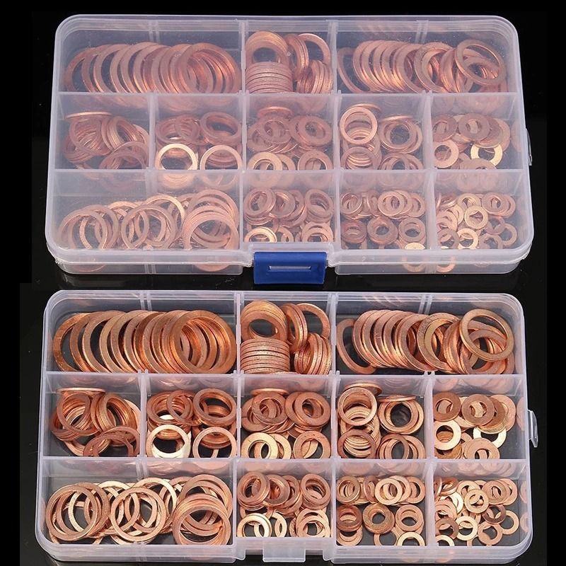 Copper Sealing Washer Set Oil Drain Plug Gasket Copper Crush Washers 0