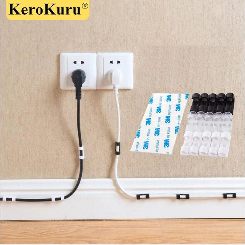 Cable Organizer Clips For Desktop Cable Management USB Cord Holder 10