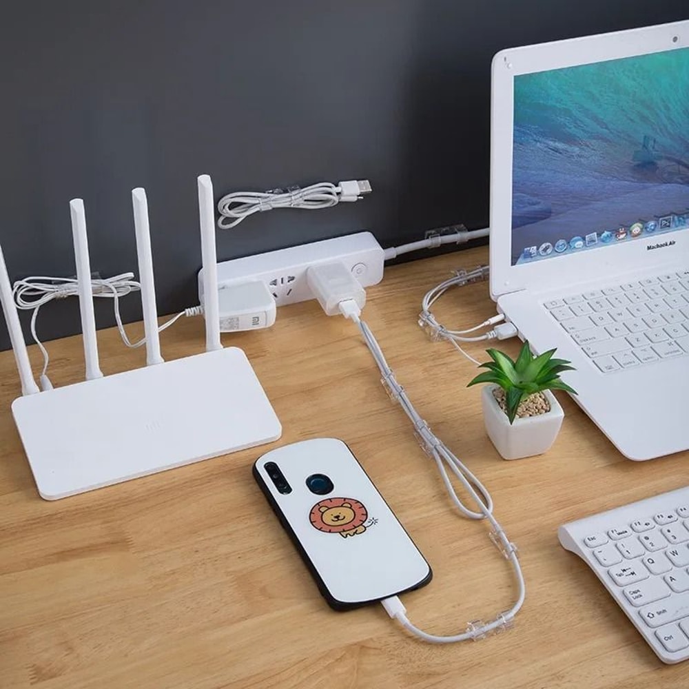 Cable Organizer Clips For Desktop Cable Management USB Cord Holder 12