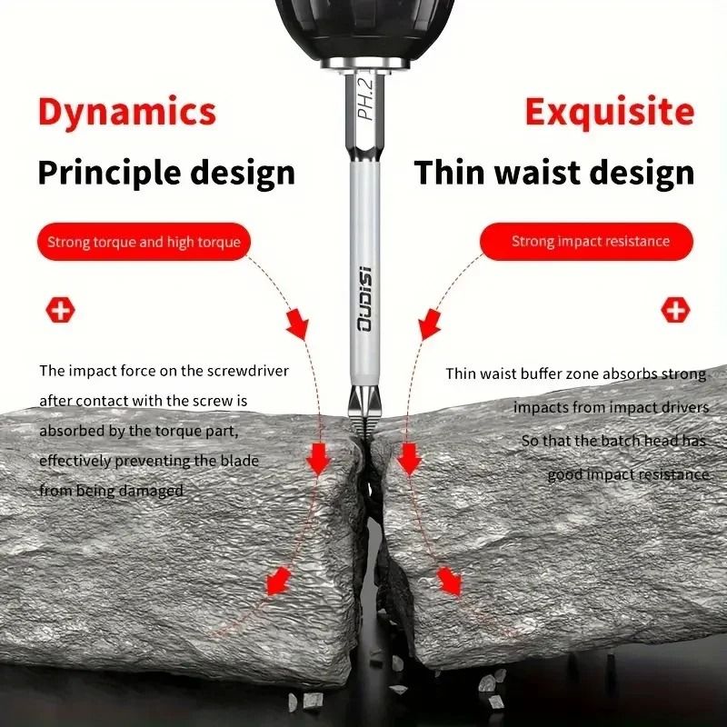 Magnetic Screwdriver Bit Set PH2 Anti Slip Heavy Duty Impact Bits 3