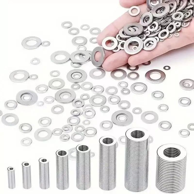 304 Stainless Steel Flat Washers Set Durable Hardware Assortment 5