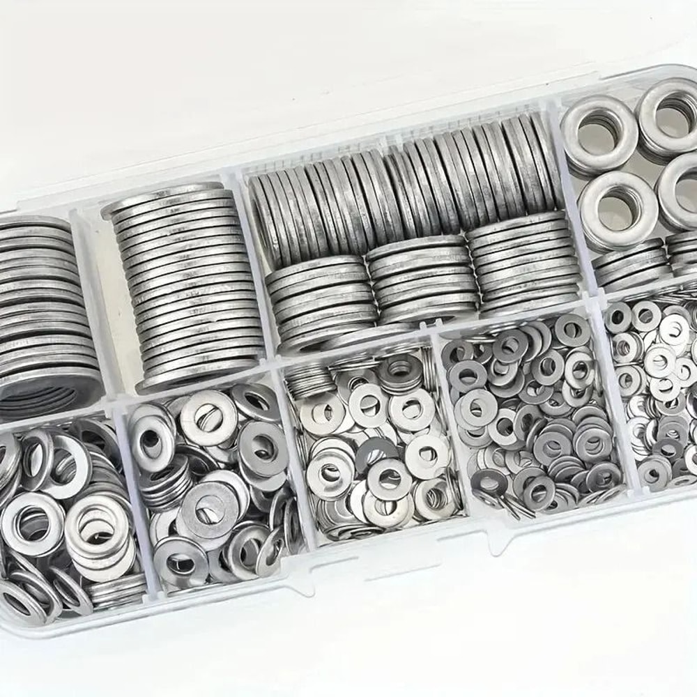 304 Stainless Steel Flat Washers Set Durable Hardware Assortment 0