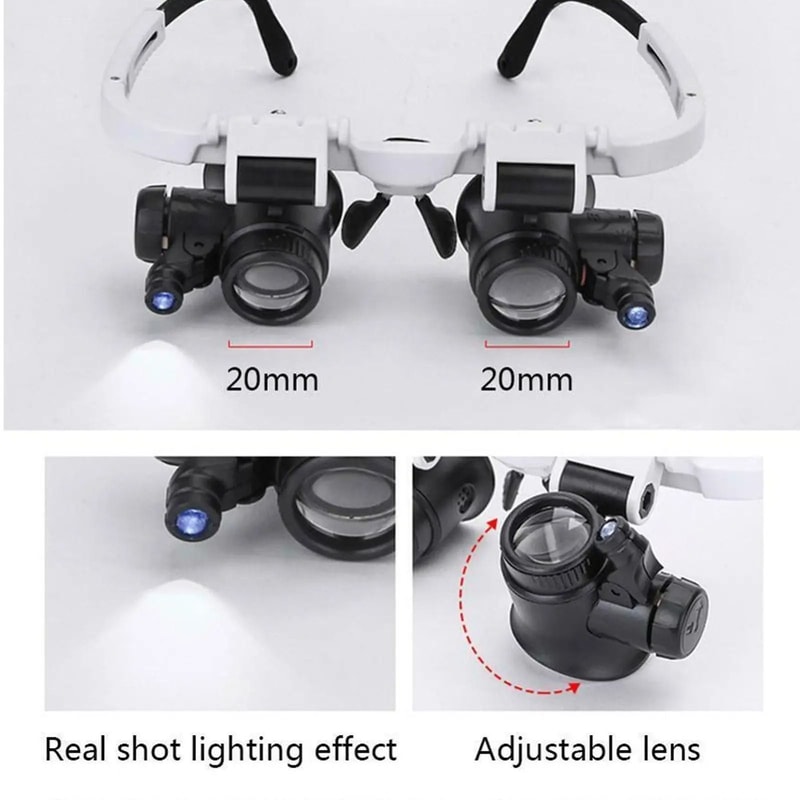 LED Head Mounted Magnifier With Adjustable Lenses For Precision Repair Work 2