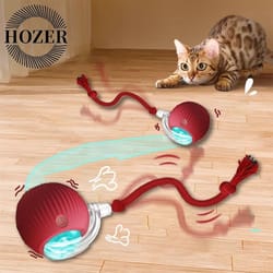 interactive cat toy automatic rolling ball with faux tail rechargeable smart pet toy