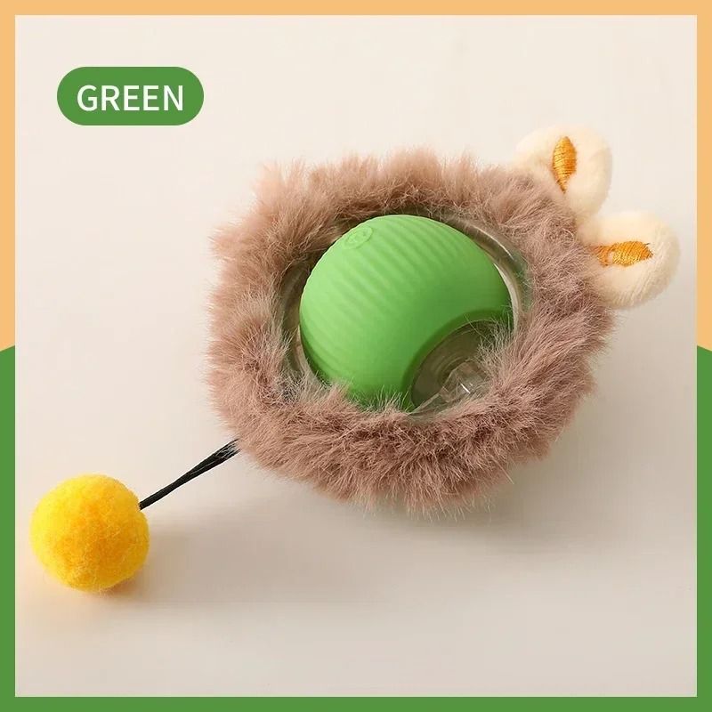 Interactive Cat Toy Automatic Rolling Ball With Faux Tail Rechargeable Smart Pet Toy 7