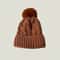 Winter Knit Beanie Hat With Fur Pompom Warm Velvet Lined Cap 7