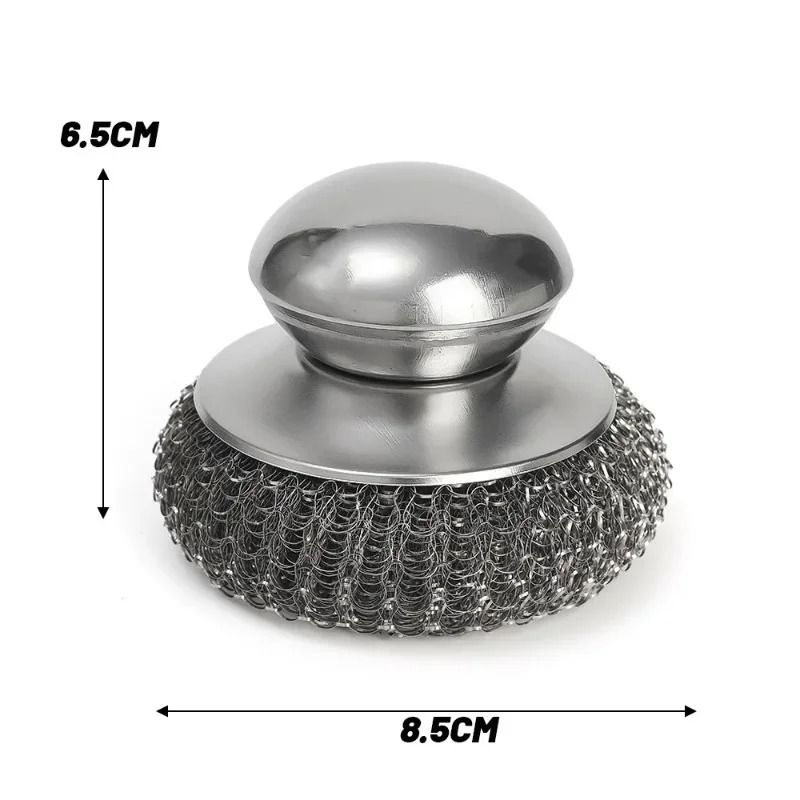 Stainless Steel Pot Brush Heavy Duty Metal Scrubber With Handle 6
