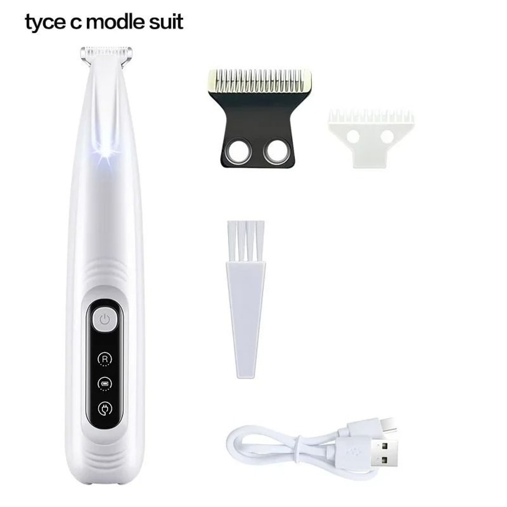 Waterproof Dog Paw Trimmer With LED Light And Wide Blade Grooming Clipper 4