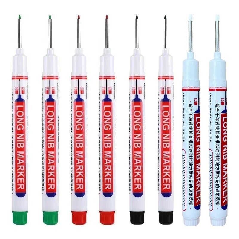 Deep Hole Marker Set Long Nib Permanent Markers For Metal Wood And DIY 8