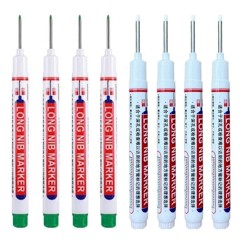 Deep Hole Marker Set Long Nib Permanent Markers For Metal Wood And DIY 12